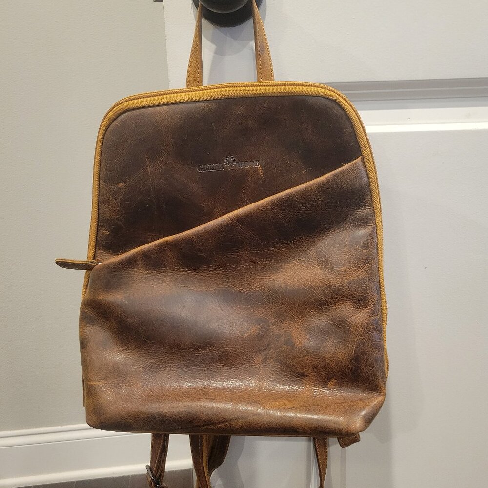 GREEN WOOD Leather Backback